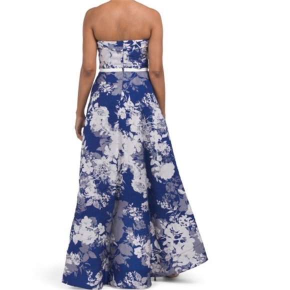 Marchesa Notte light pink strapless organza hi-low gown, ruched bodice NWT - Picture 2 of 6